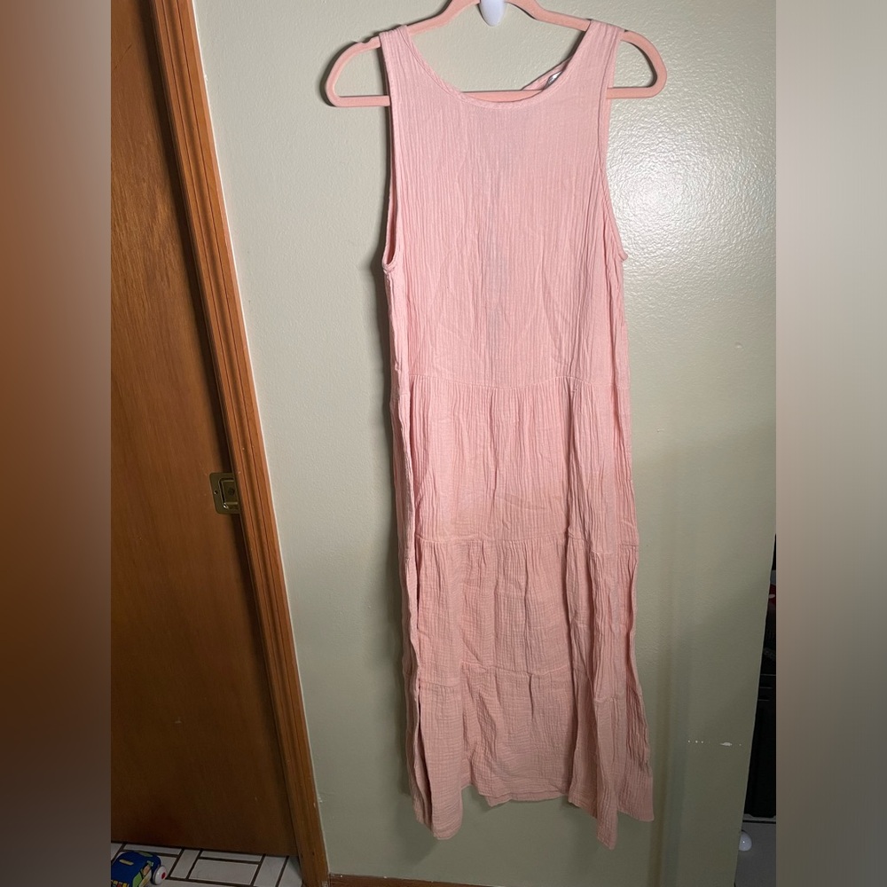 Bohemian Dress Coquette hippie Pink Gauze Size M Heroes and Dreamers Bows A097